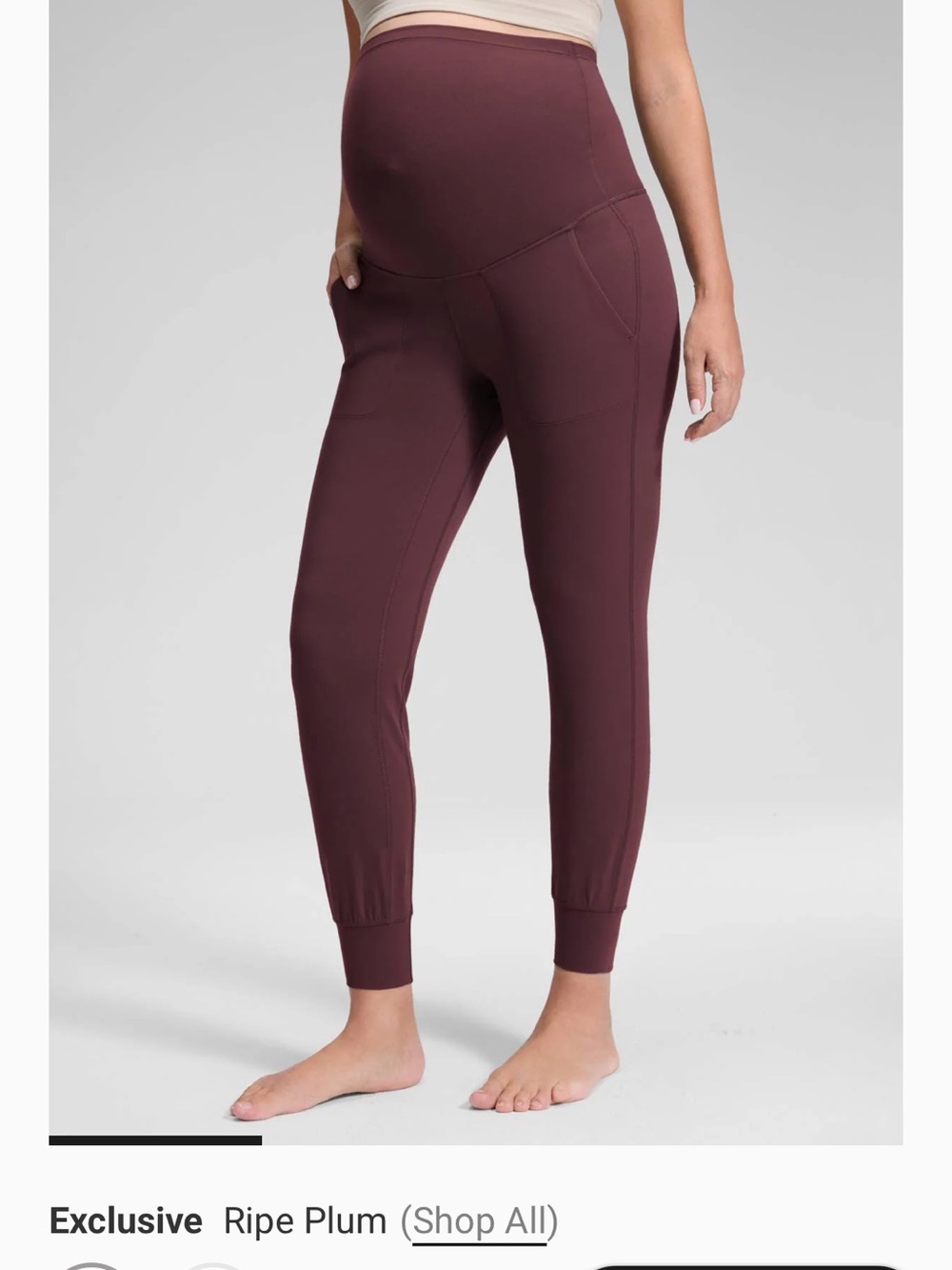 CRZ YOGA Butterluxe Maternity Joggers  Ripe Plum size Large NWT